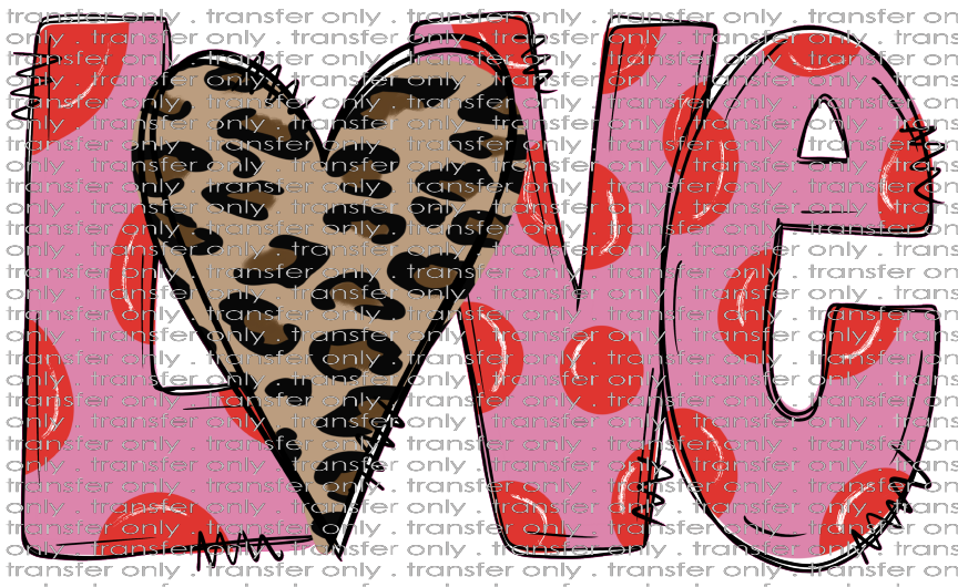 VAL 185 Love Leopard Heart Letters