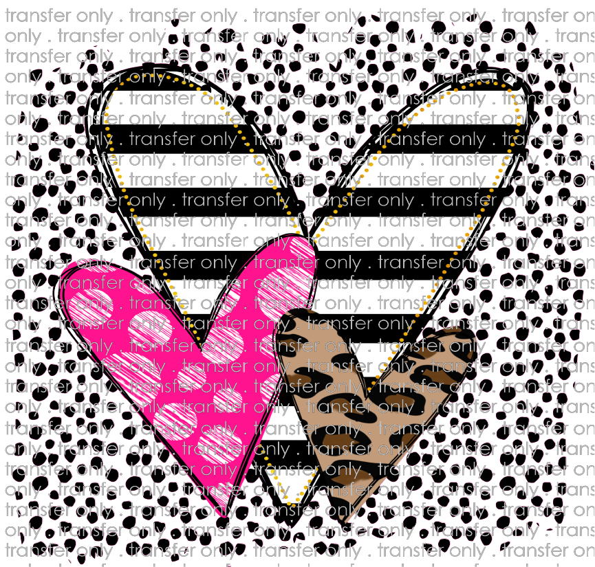 VAL 231 Hearts Pink Leopard Stripe Black Dots