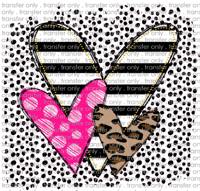 VAL 231 Hearts Pink Leopard Stripe Black Dots