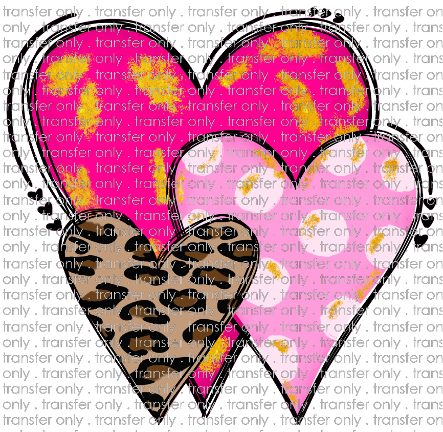VAL 233 Hearts Leopard Gold Pink