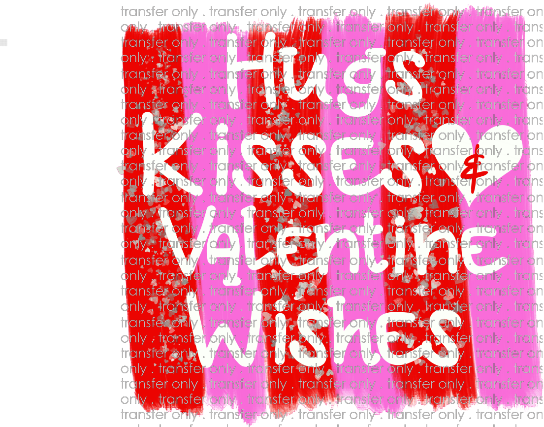 VAL 74 Hugs And Kisses Valentine Wishes Stripe