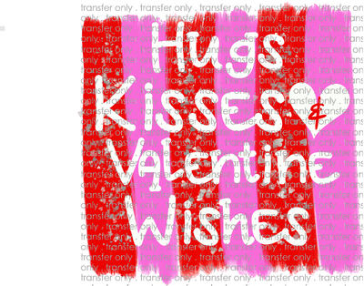 VAL 74 Hugs And Kisses Valentine Wishes Stripe