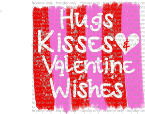VAL 74 Hugs And Kisses Valentine Wishes Stripe