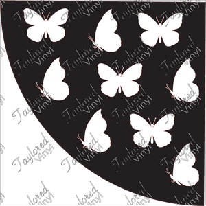 Butterfly 2 Acrylic Bleach Sleeve Stencil