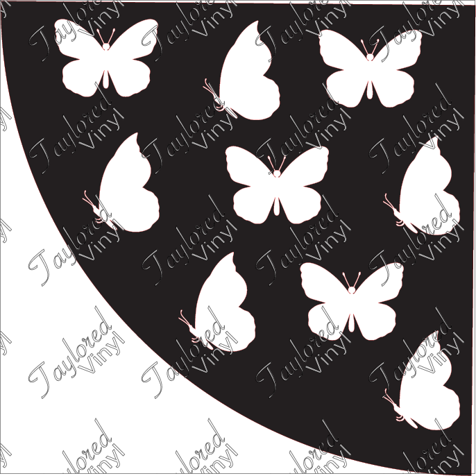 Butterfly 2 Acrylic Bleach Sleeve Stencil