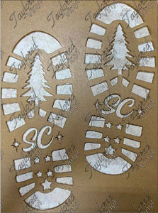 Santa Footprint Acrylic Stencil