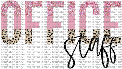 SCH 488 Office Staff Leopard Glitter Pink