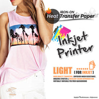 Textile Print - Inkjet Printable /White or Light Color Pack of 5