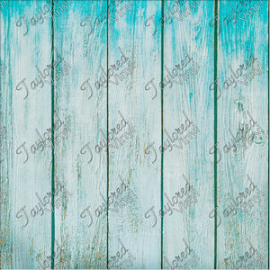 P-WOOD-19 Wooden Fence Teal Wash